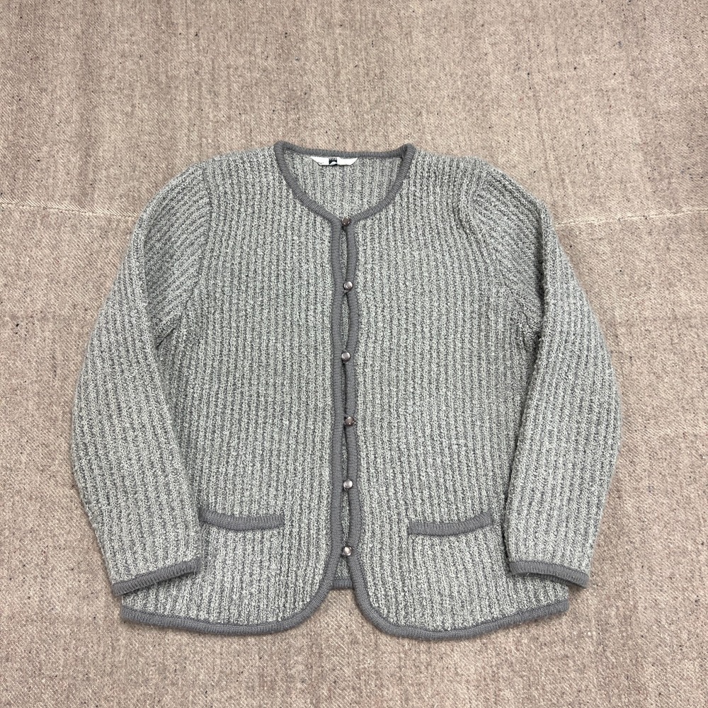 Vintage The Bay Sweater Women's Medium Gray 1970s‎ Cardigan